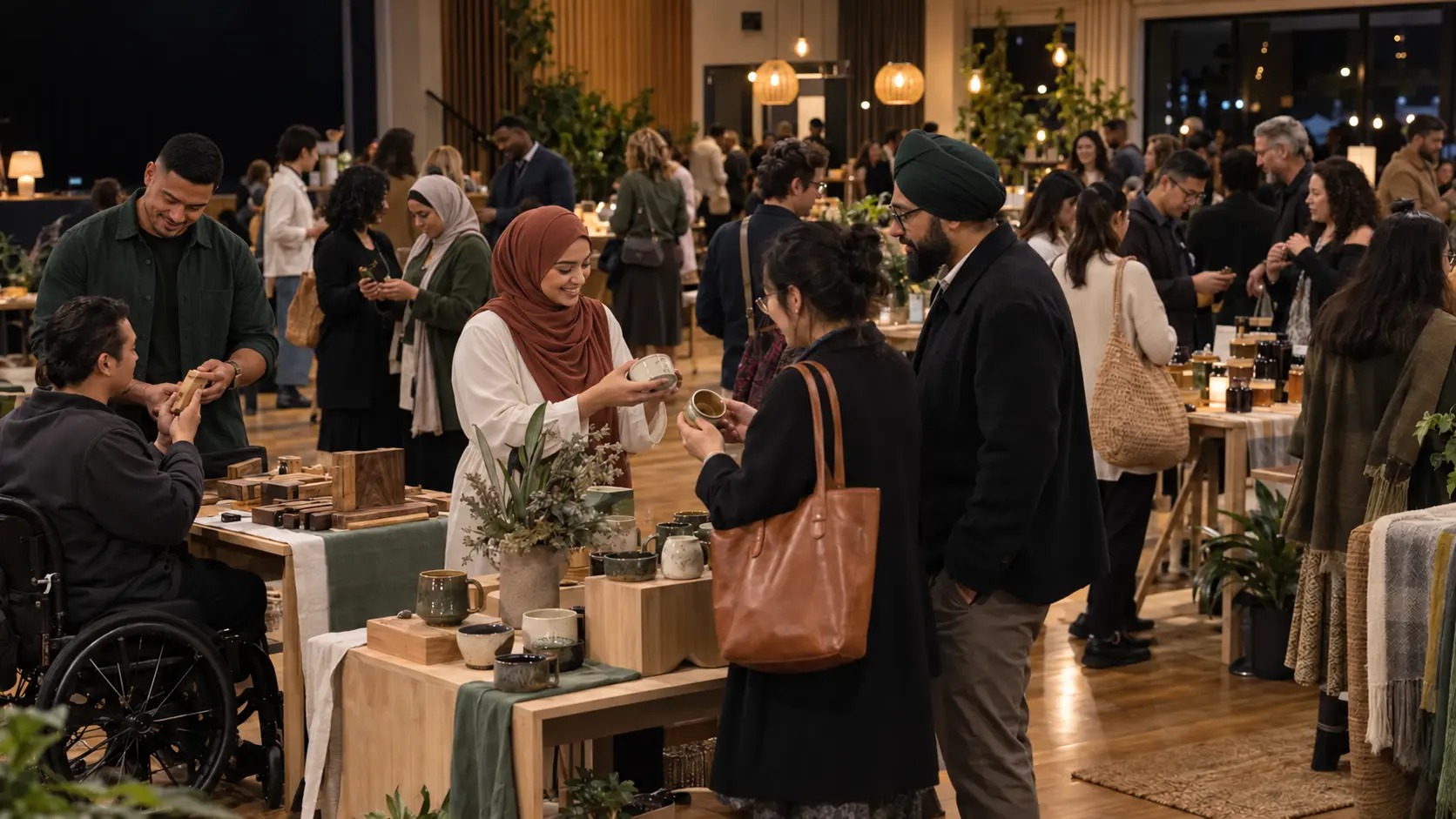 Founders presenting their products to whānau, mentors and partners at an enterprise showcase
